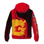 calgary flames hex grid texture red black windbreaker jacket best selling