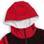 calgary flames hex grid texture red black windbreaker jacket best selling