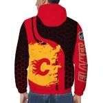 calgary flames hex grid texture red black windbreaker jacket best selling