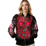 calgary flames inferno skull red black bomber jacket best selling