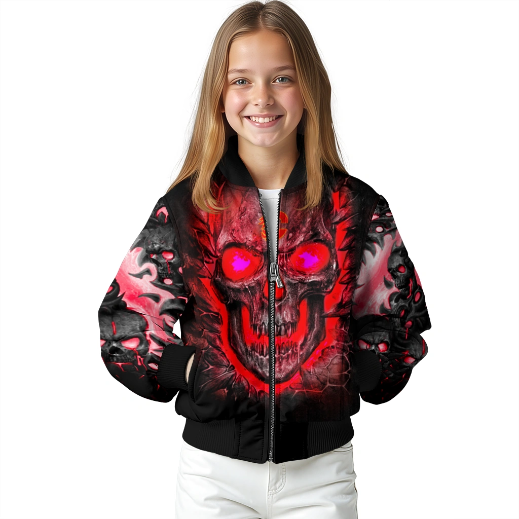 calgary flames inferno skull red black bomber jacket top rated calgary flames inferno skull red black bomber jacket top rated