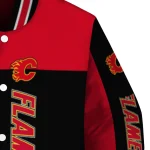calgary flames intricate skull red black varsity jacket best selling