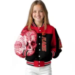 calgary flames intricate skull red black varsity jacket best selling
