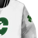 calgary flames lucky clovers white green varsity jacket best selling