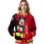 calgary flames mickey mouse red varsity jacket best selling