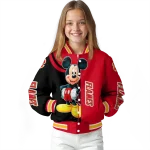 calgary flames mickey mouse red varsity jacket best selling