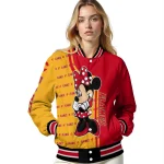 calgary flames minnie mouse red varsity jacket best selling
