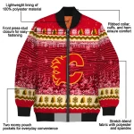 calgary flames snowy pines red bomber jacket best selling