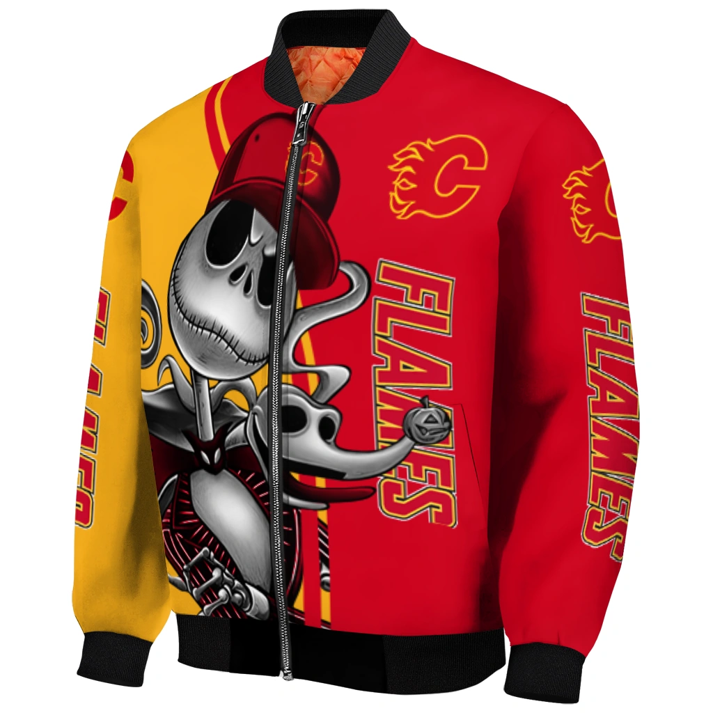 calgary flames spooky grin red bomber jacket fashion forward calgary flames spooky grin red bomber jacket fashion forward