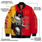 calgary flames spooky grin red bomber jacket best selling