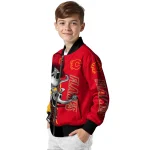 calgary flames spooky grin red bomber jacket best selling