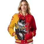 calgary flames spooky grin red varsity jacket best selling