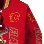 calgary flames spooky grin red varsity jacket best selling