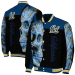 california golden bears fire skull blue black varsity jacket best selling