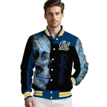 california golden bears fire skull blue black varsity jacket best selling