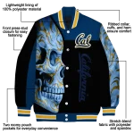 california golden bears fire skull blue black varsity jacket best selling