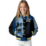 california golden bears fire skull blue black varsity jacket best selling