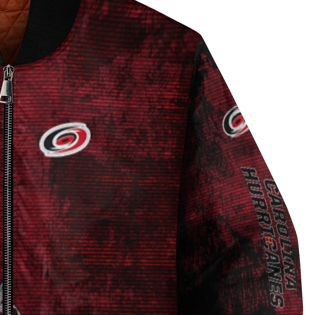 carolina hurricanes distressed slash red black bomber jacket premium grade carolina hurricanes distressed slash red black bomber jacket premium grade