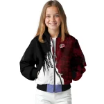 carolina hurricanes distressed slash red black bomber jacket best selling