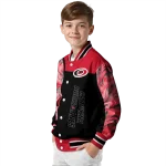 carolina hurricanes fire skull red black varsity jacket best selling