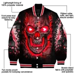 carolina hurricanes inferno skull red black varsity jacket best selling