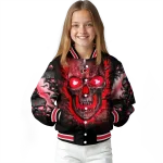 carolina hurricanes inferno skull red black varsity jacket best selling