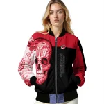 carolina hurricanes intricate skull red black bomber jacket best selling