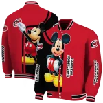 carolina hurricanes mickey mouse red varsity jacket best selling