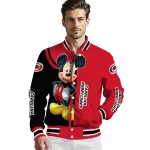 carolina hurricanes mickey mouse red varsity jacket best selling