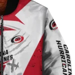 carolina hurricanes ripped bolt red white bomber jacket best selling