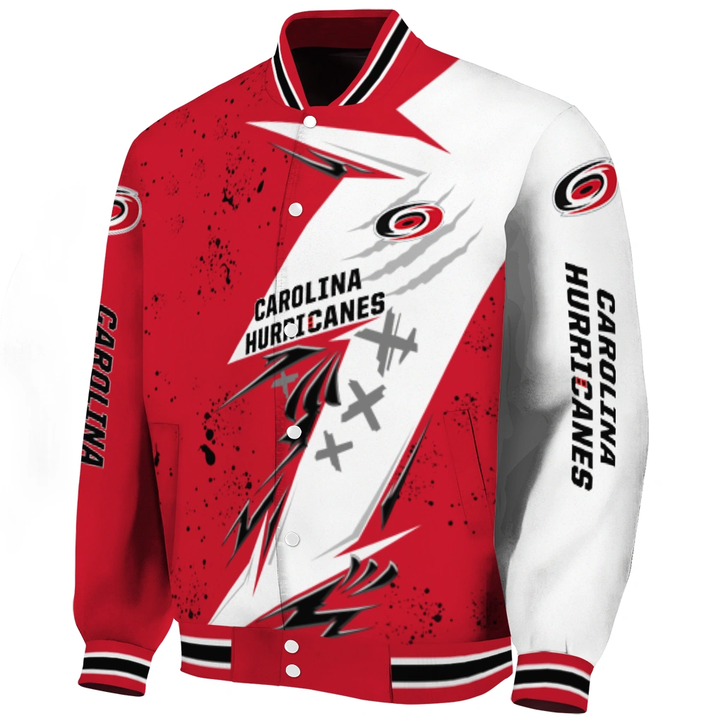 carolina hurricanes ripped bolt red white varsity jacket best selling carolina hurricanes ripped bolt red white varsity jacket best selling