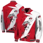 carolina hurricanes ripped bolt red white varsity jacket best selling