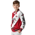 carolina hurricanes ripped bolt red white varsity jacket best selling