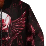 carolina hurricanes skull bite red black bomber jacket best selling