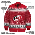 carolina hurricanes snowy pines red varsity jacket best selling
