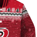 carolina hurricanes snowy pines red varsity jacket best selling