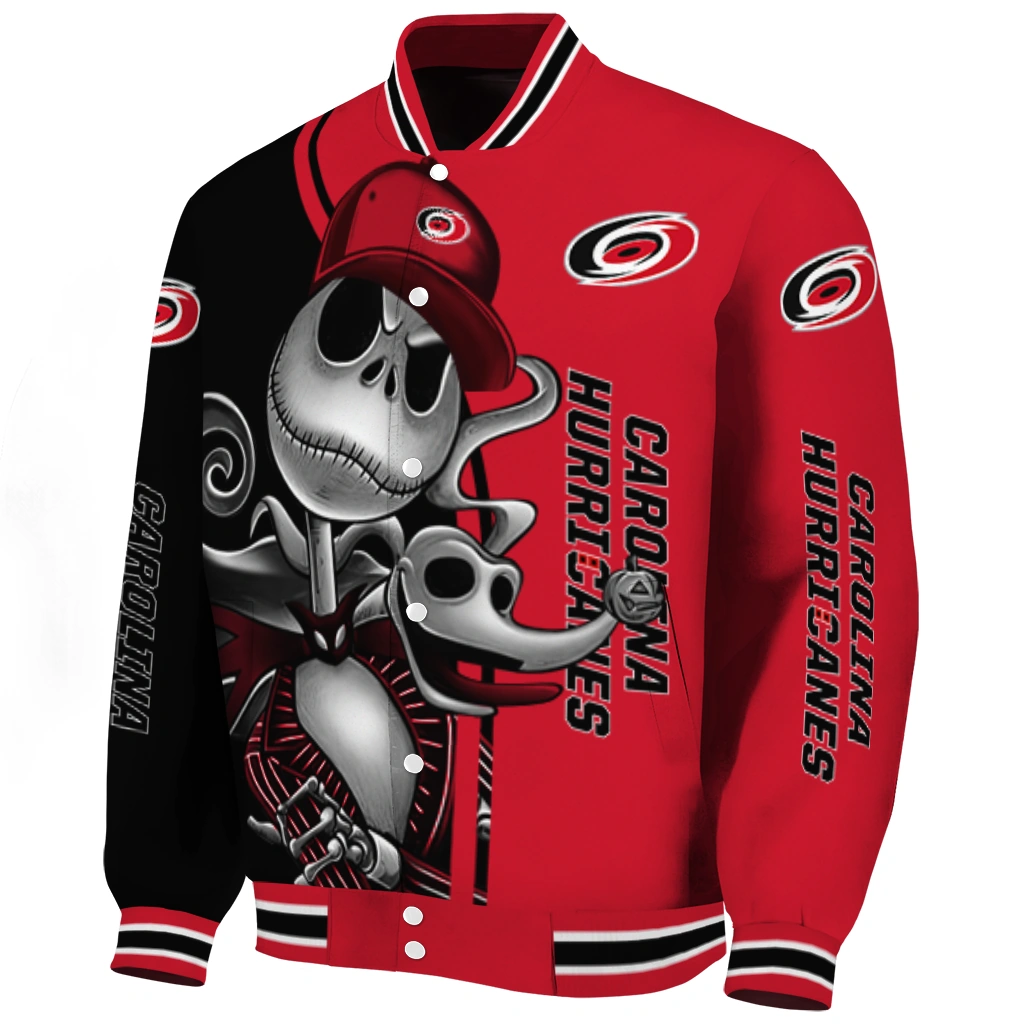 carolina hurricanes spooky grin red varsity jacket best selling carolina hurricanes spooky grin red varsity jacket best selling