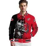 carolina hurricanes spooky grin red varsity jacket best selling