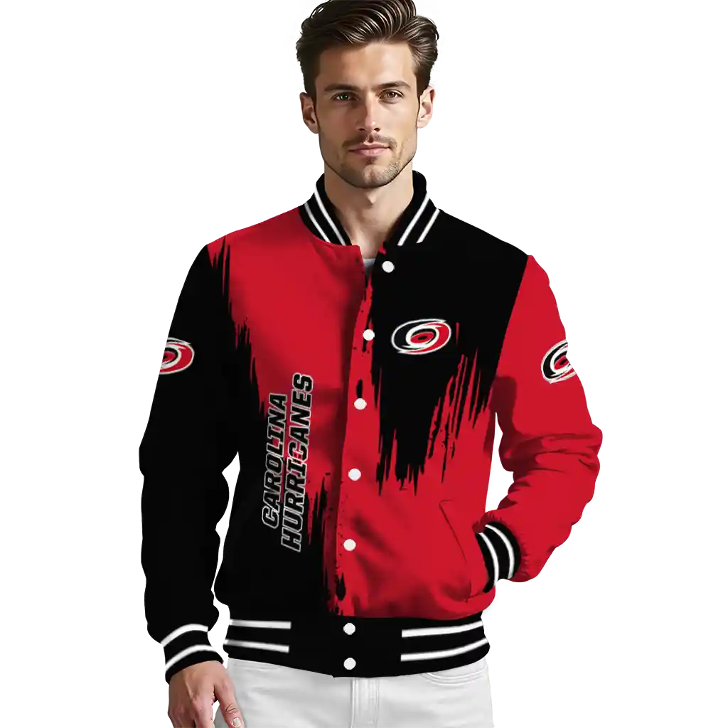carolina hurricanes urban mark red varsity jacket high quality carolina hurricanes urban mark red varsity jacket high quality