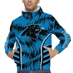 carolina panthers dynamic heat wave blue windbreaker jacket best selling