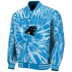 carolina panthers dynamic rings blue varsity jacket best selling