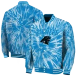 carolina panthers dynamic rings blue varsity jacket best selling