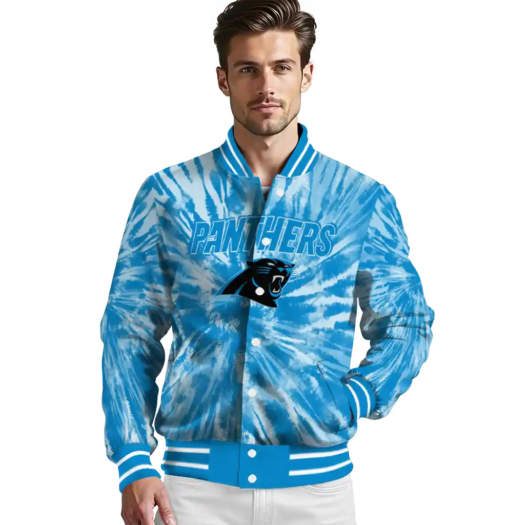carolina panthers dynamic rings blue varsity jacket high quality carolina panthers dynamic rings blue varsity jacket high quality