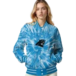 carolina panthers dynamic rings blue varsity jacket best selling