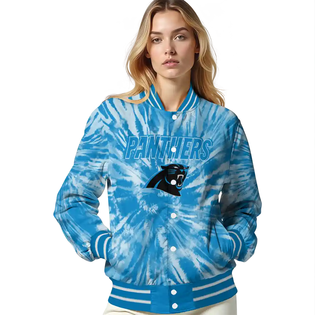 carolina panthers dynamic rings blue varsity jacket latest model carolina panthers dynamic rings blue varsity jacket latest model