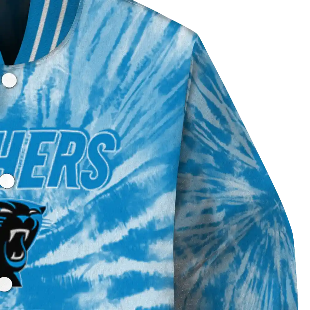 carolina panthers dynamic rings blue varsity jacket premium grade carolina panthers dynamic rings blue varsity jacket premium grade
