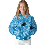 carolina panthers dynamic rings blue varsity jacket best selling