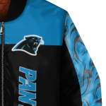 carolina panthers fire skull blue black bomber jacket best selling