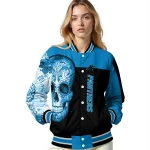 carolina panthers intricate skull blue black varsity jacket best selling