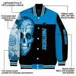 carolina panthers intricate skull blue black varsity jacket best selling